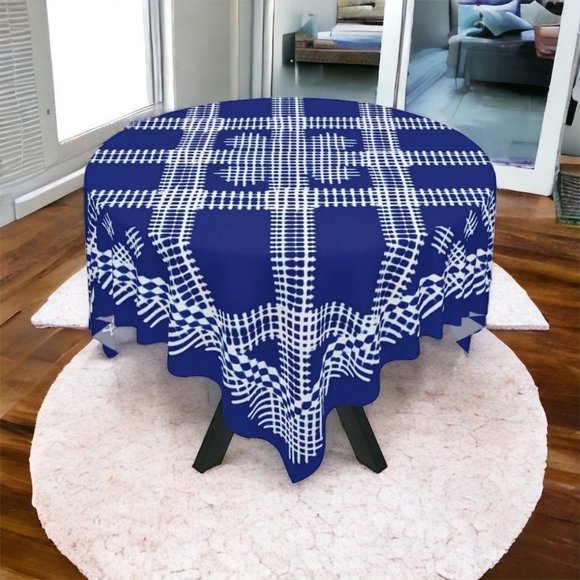 Blue White Tablecloth | wedding table cloth | Rectangle Square or Round Fit gift - Picture 2 of 10